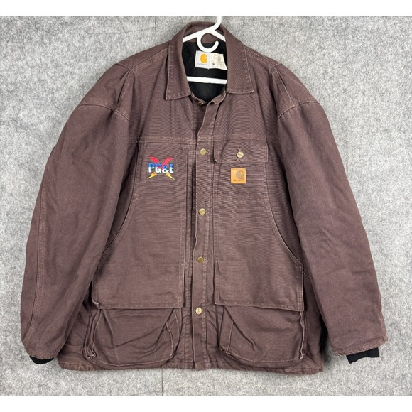 Vintage Carhartt Chore Barn Jacket Mens XL Brown Lined Made USA Union PGE CQ5573